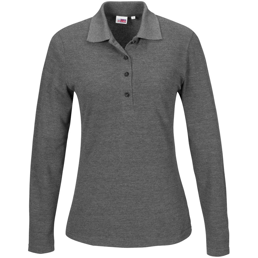 Ladies Long Sleeve Elemental Golf Shirt - Grey