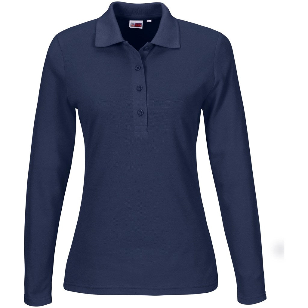Ladies Long Sleeve Elemental Golf Shirt - Navy