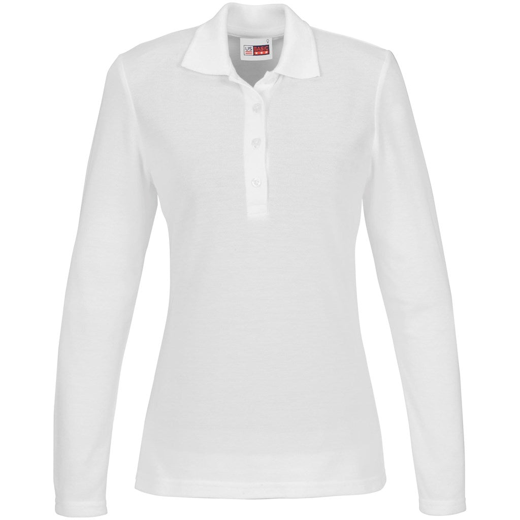 Ladies Long Sleeve Elemental Golf Shirt - White