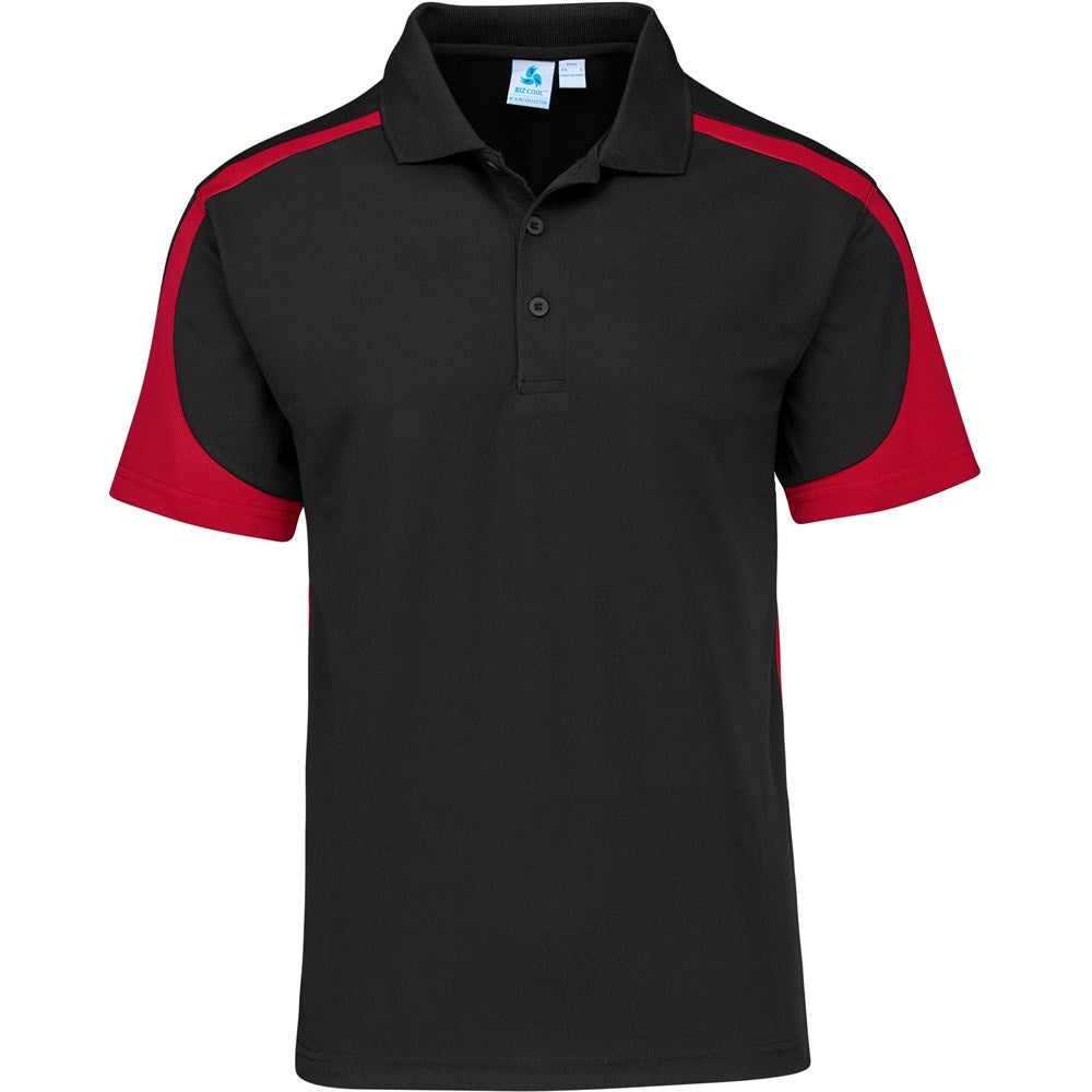 Mens Talon Golf Shirt - Black Red