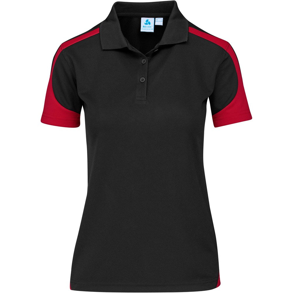 Ladies Talon Golf Shirt - Black Red