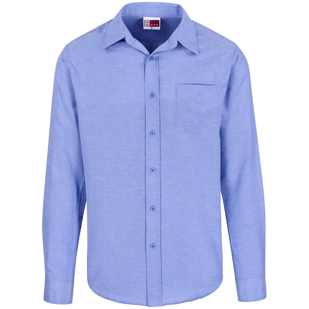 Mens Long Sleeve Oxford Shirt - Sky Blue