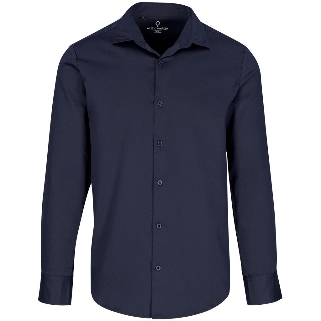 Mens Long Sleeve Alex Varga Opus Stretch Shirt - Navy
