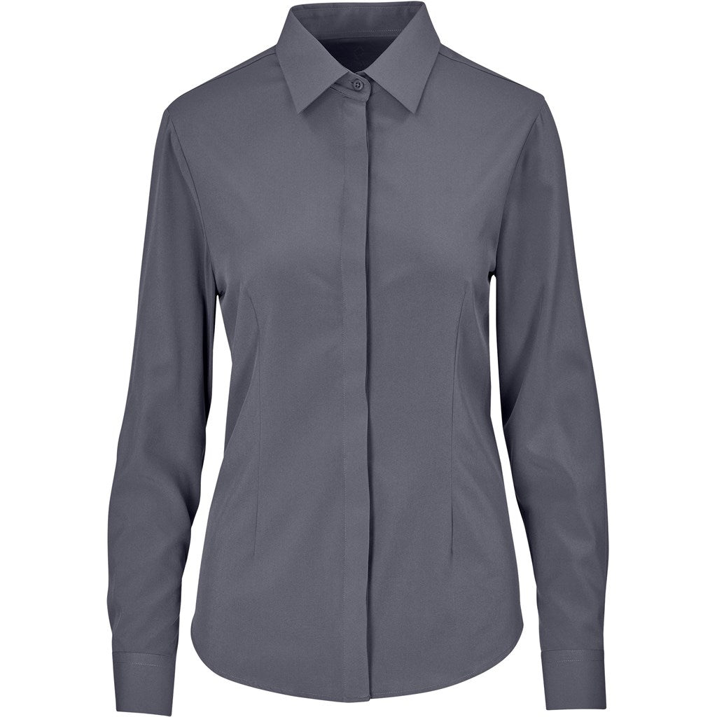 Ladies Long Sleeve Alex Varga Sorrento Shirt - Charcoal