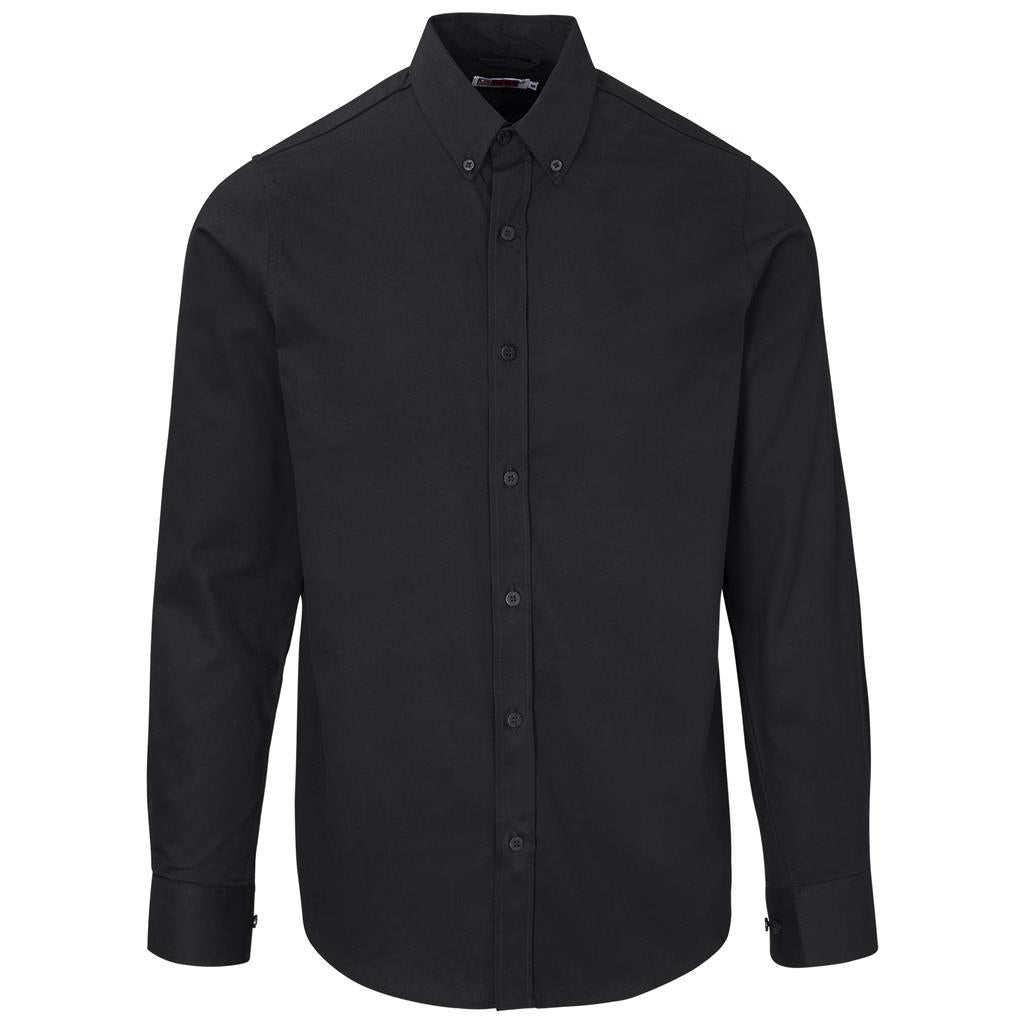 Mens Long Sleeve Cotton Twill Moderna  Shirt - Black