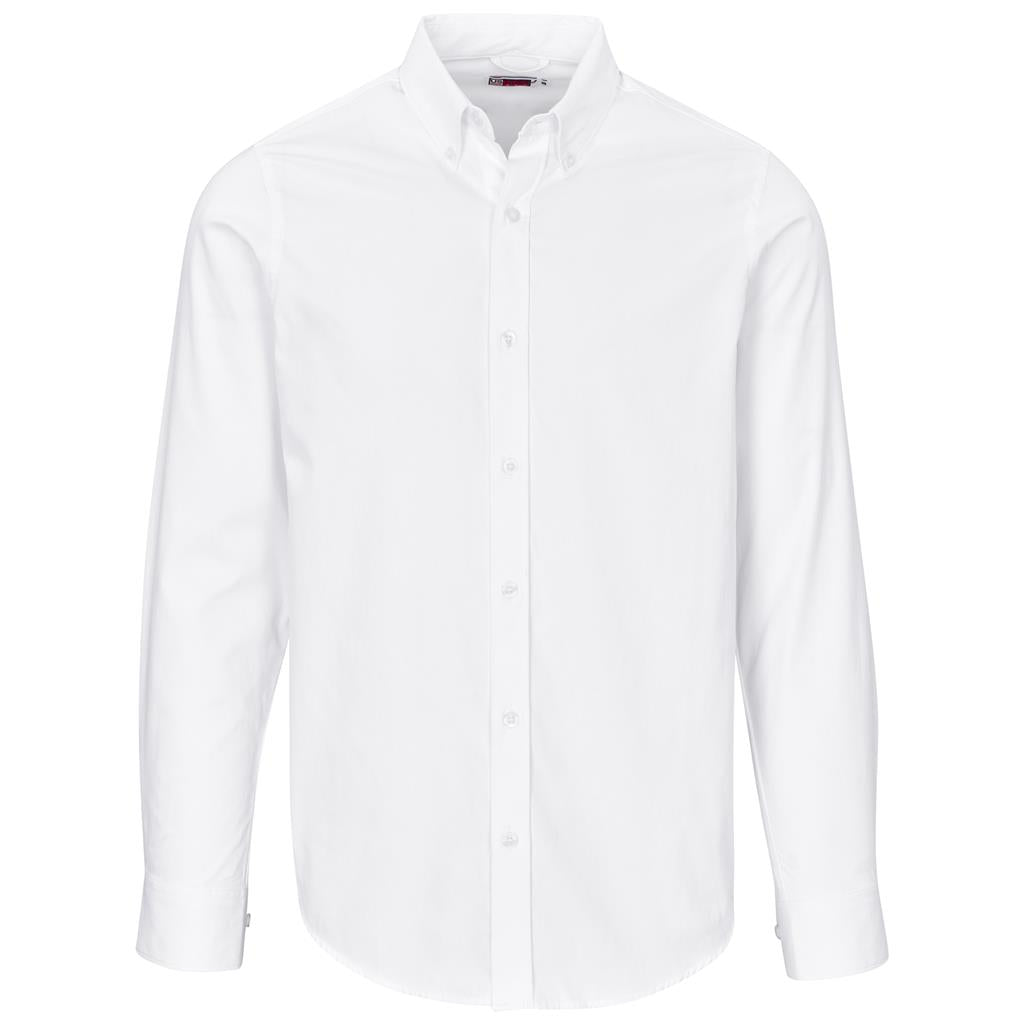 Mens Long Sleeve Cotton Twill Moderna  Shirt - White