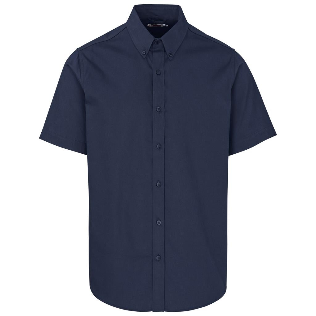 Mens Short Sleeve Cotton Twill Moderna Shirt - Navy