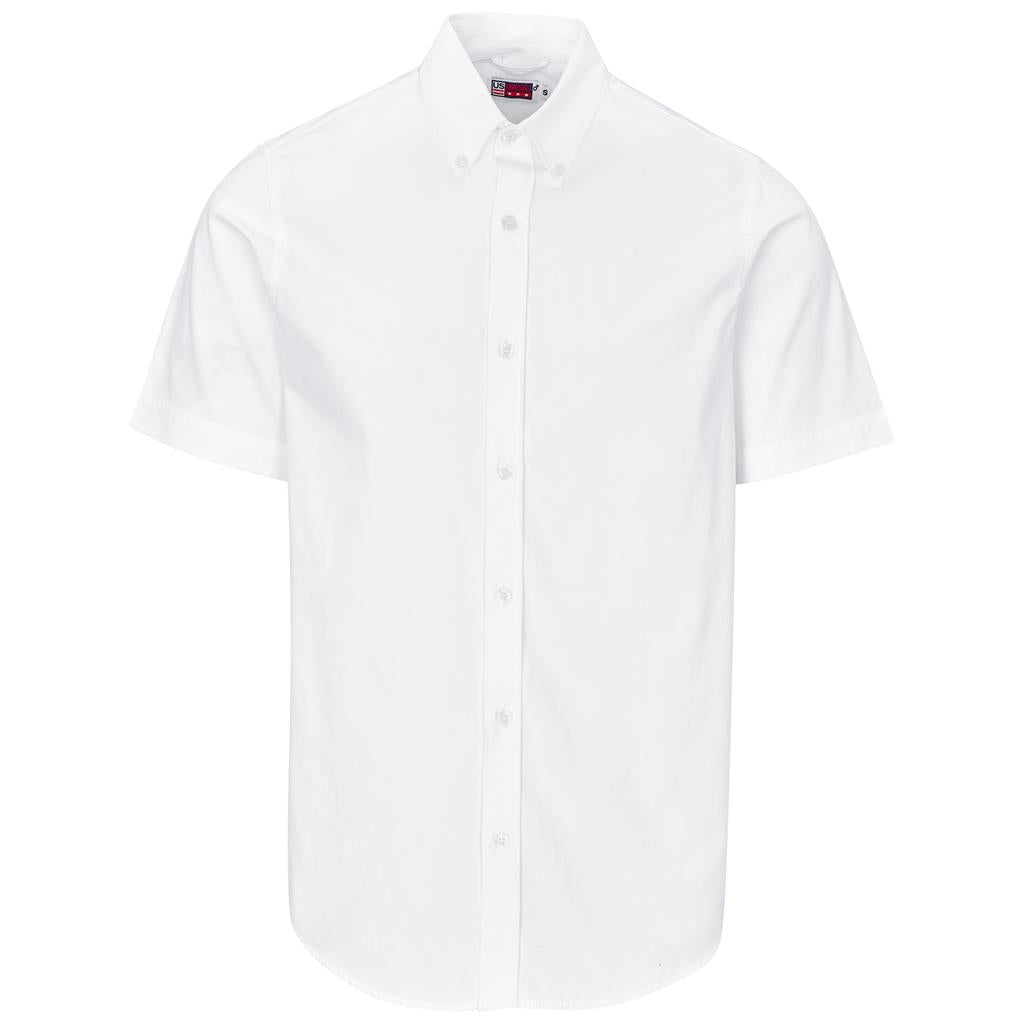 Mens Short Sleeve Cotton Twill Moderna Shirt - White