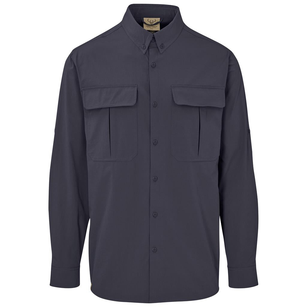 Mens Long Sleeve Amatola Shirt - Charcoal