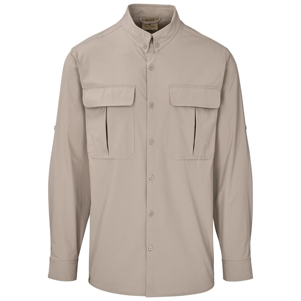 Mens Long Sleeve Amatola Shirt - Khaki