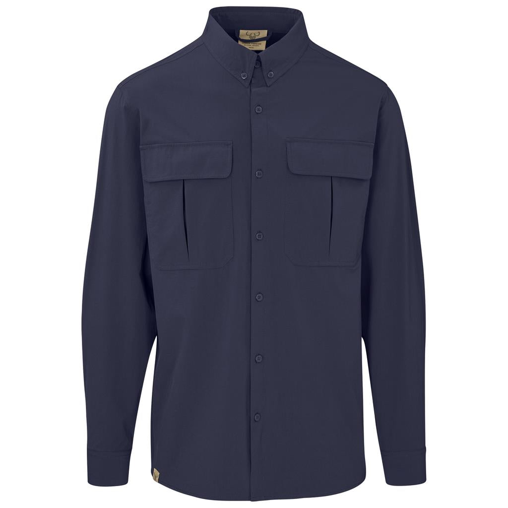 Mens Long Sleeve Amatola Shirt - Navy