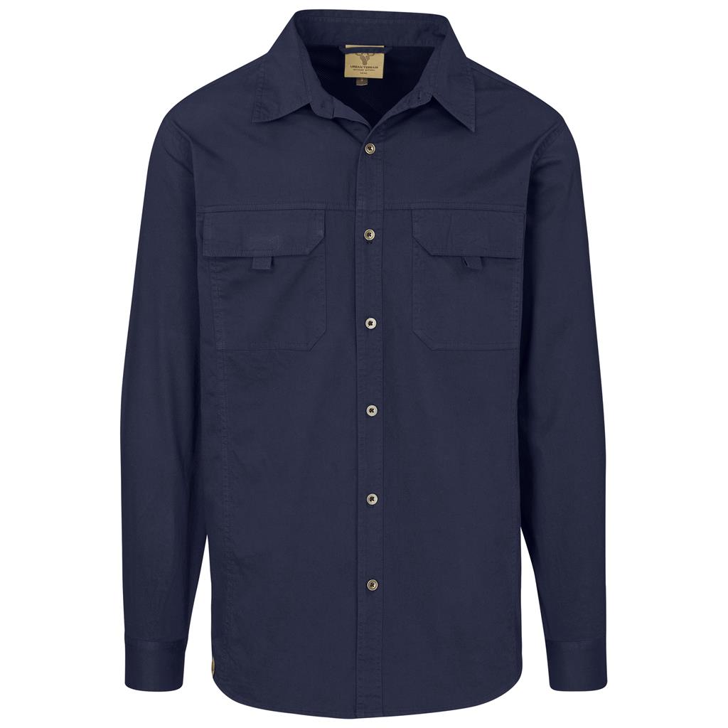 Mens Long Sleeve Mawenzi Twill Shirt - Navy