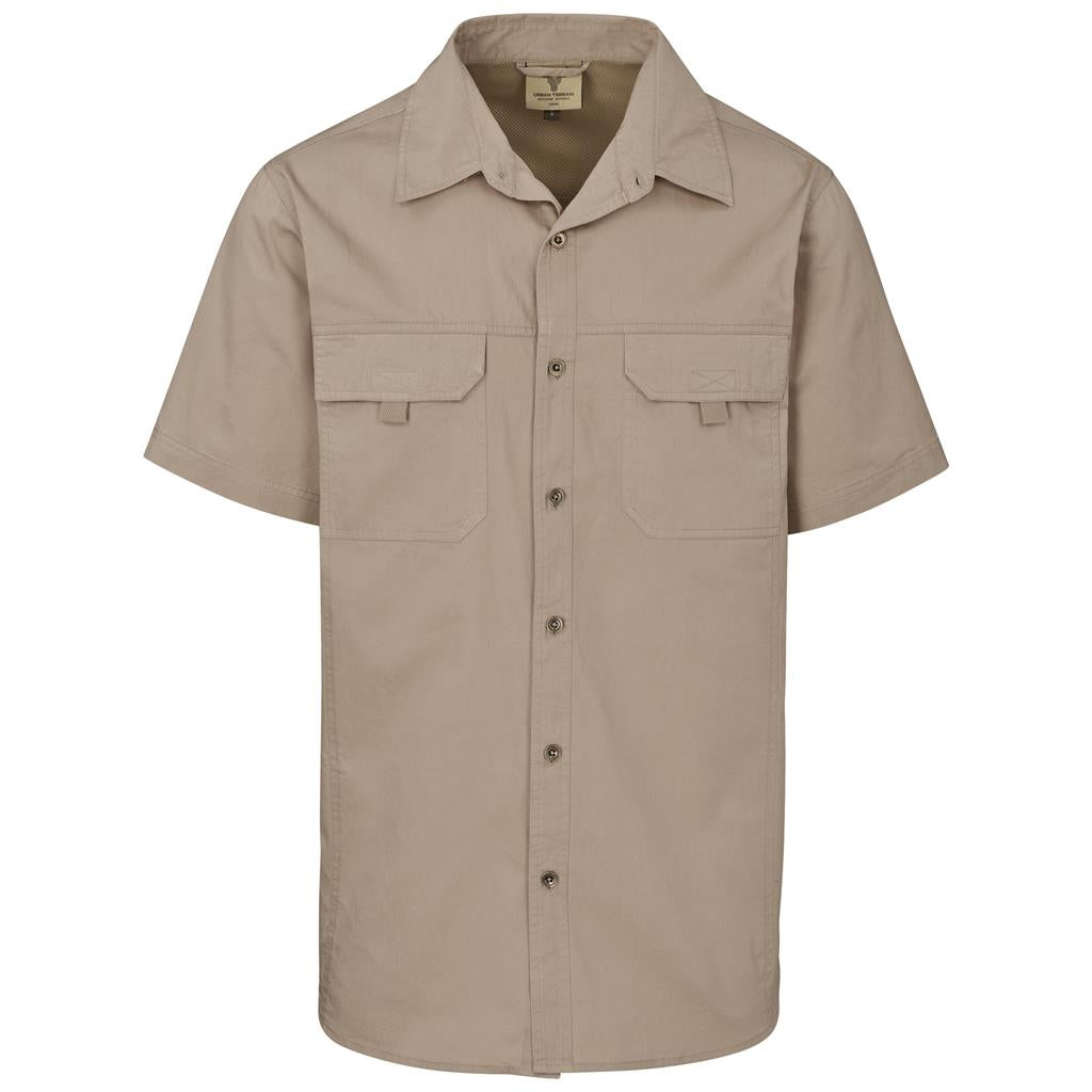 Mens Short Sleeve Mawenzi Twill Shirt - Khaki