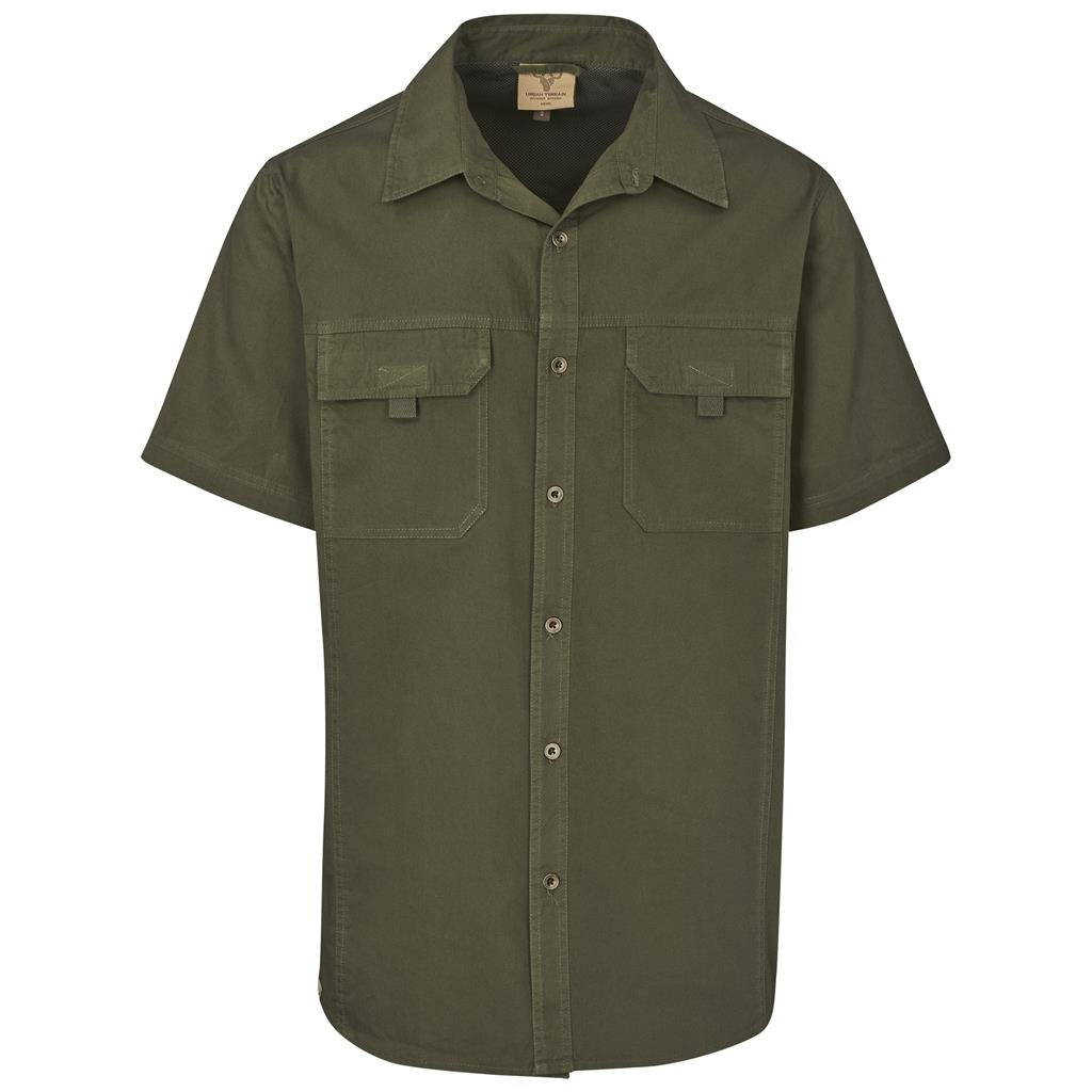 Mens Short Sleeve Mawenzi Twill Shirt - Olive