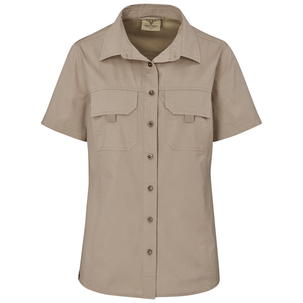 Ladies Short Sleeve Mawenzi Twill Shirt - Khaki