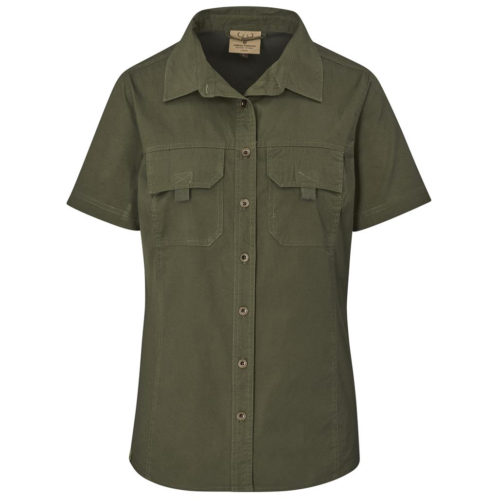 Ladies Short Sleeve Mawenzi Twill Shirt - Olive