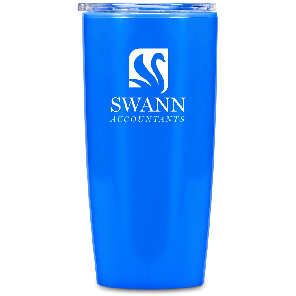 Altitude Daytona Plastic 2-in-1 Double-Wall Tumbler & Straw - 600ml - Ocean Blue