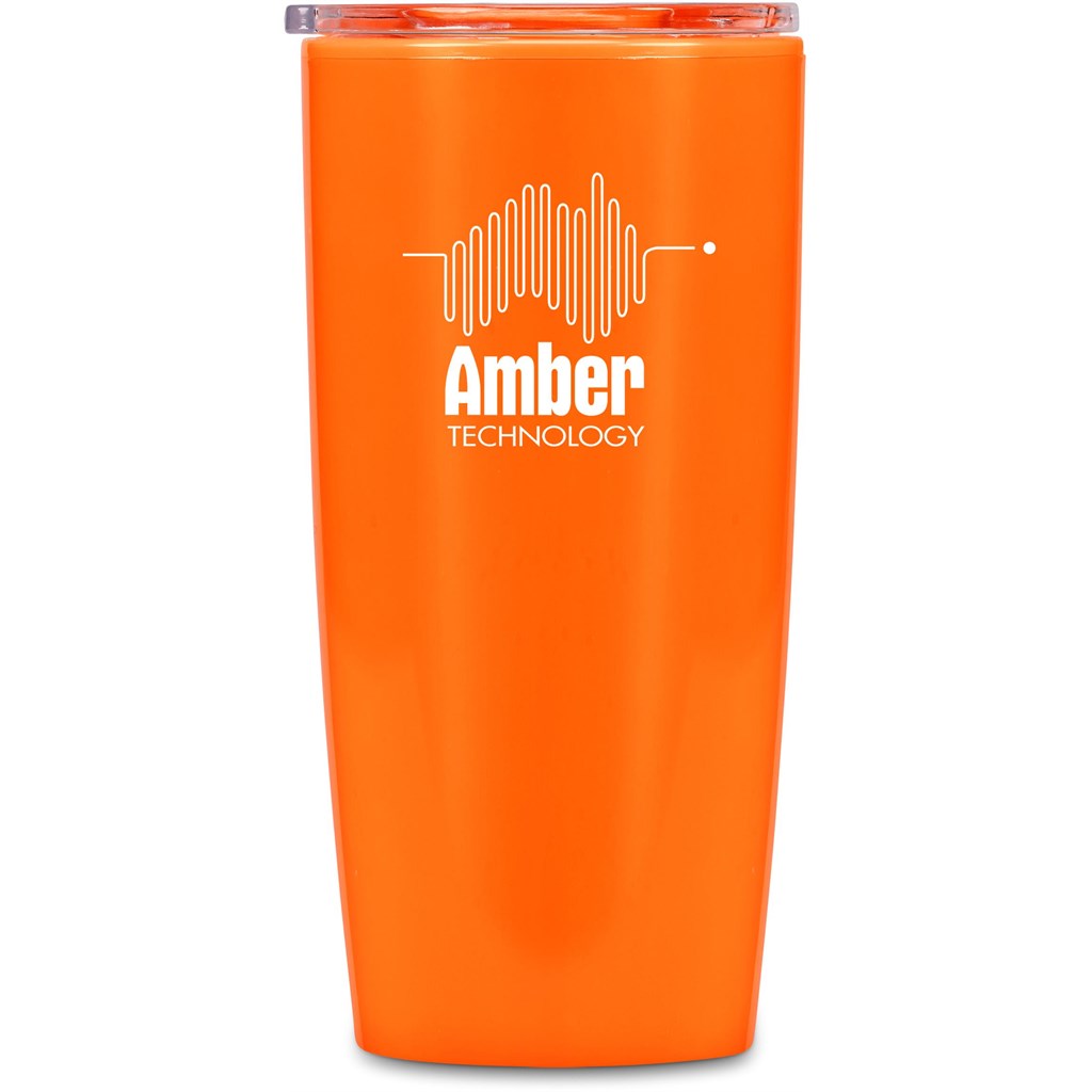 Altitude Daytona Plastic 2-in-1 Double-Wall Tumbler & Straw - 600ml - Orange