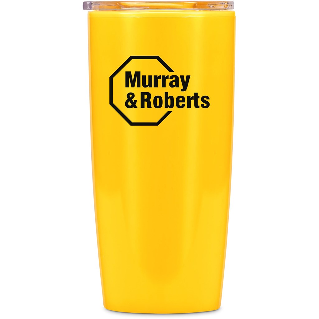 Altitude Daytona Plastic 2-in-1 Double-Wall Tumbler & Straw - 600ml - Yellow