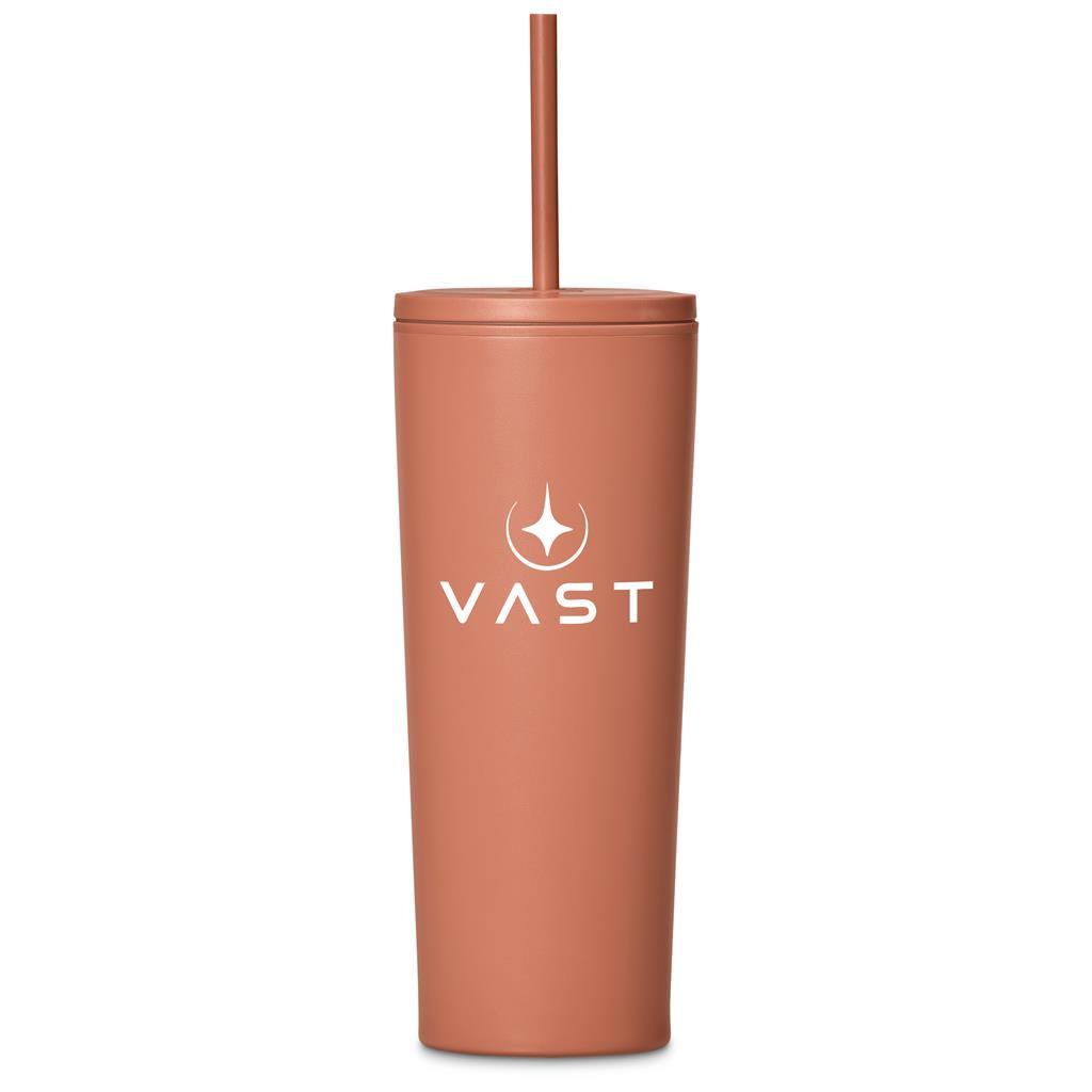 Kooshty Concorde Stainless Steel & Plastic Double-Wall Tumbler & Straw - 720ml - Burnt Orange