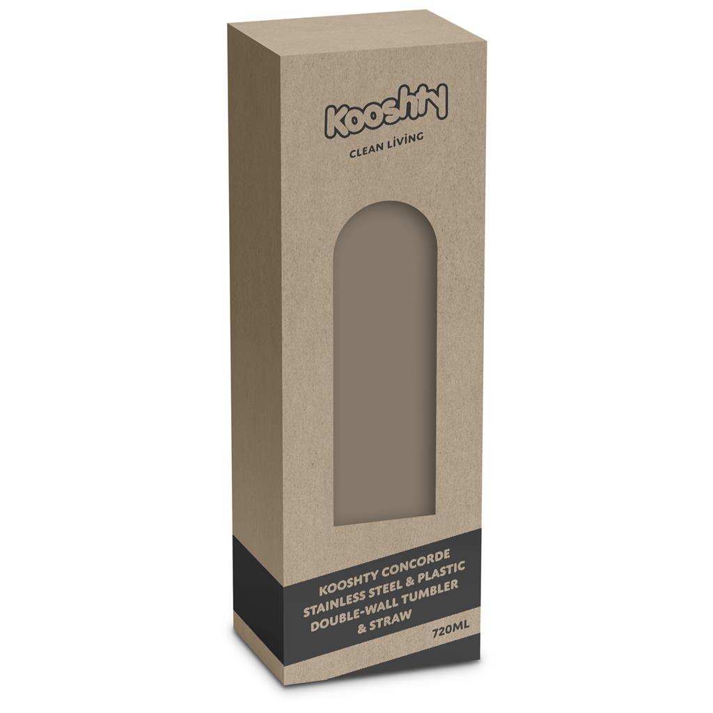 Kooshty Concorde Stainless Steel & Plastic Double-Wall Tumbler & Straw - 720ml