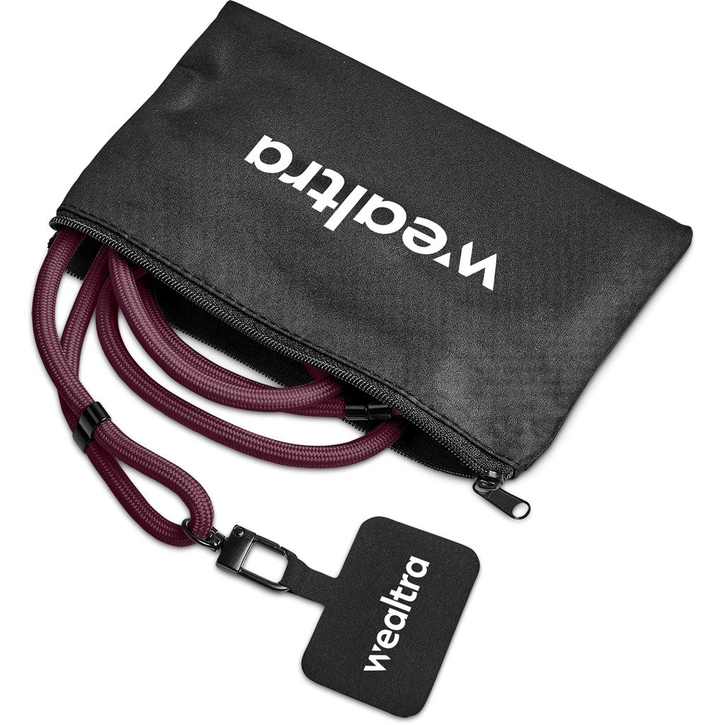 Altitude Resort Crossbody Phone Strap in Pouch - Maroon