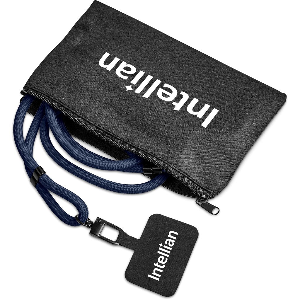 Altitude Resort Crossbody Phone Strap in Pouch - Navy