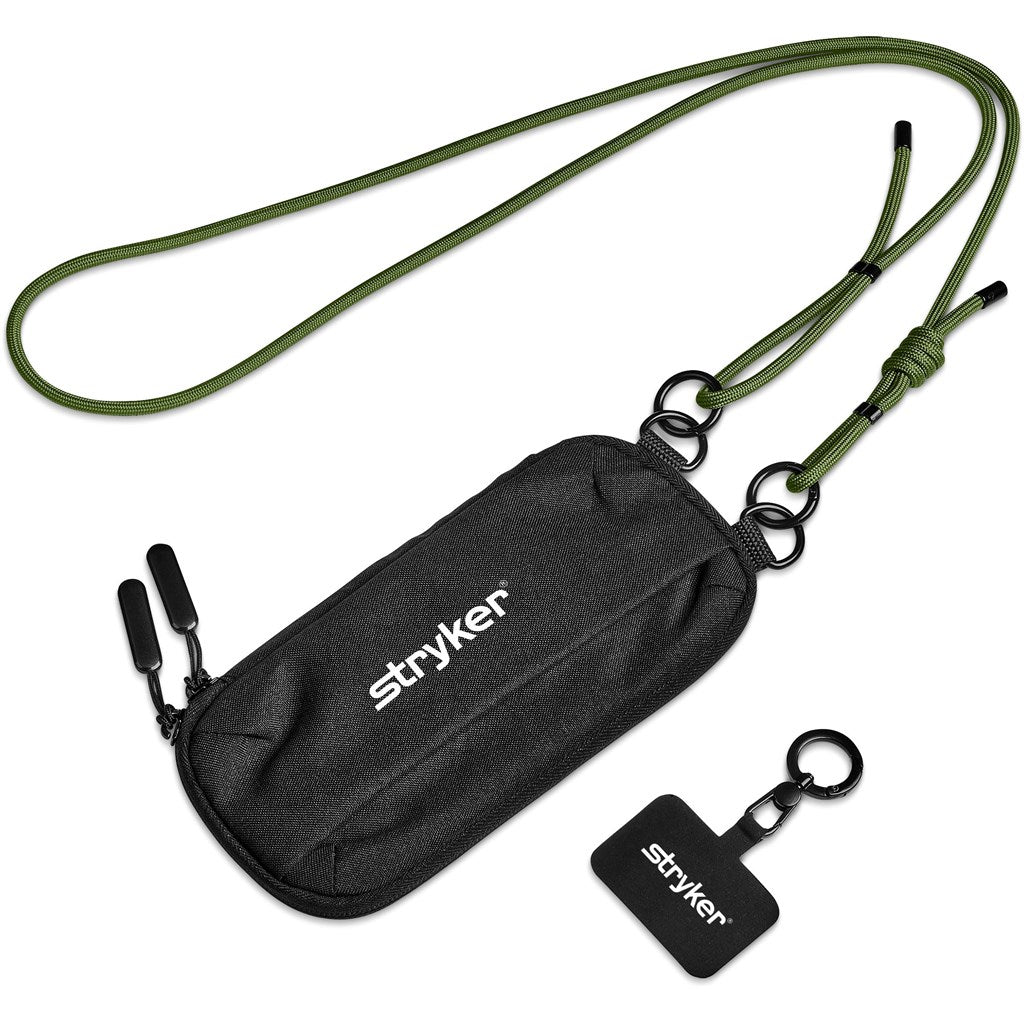 Altitude Glam Recycled PET Crossbody Bag & Phone Strap - Military Green