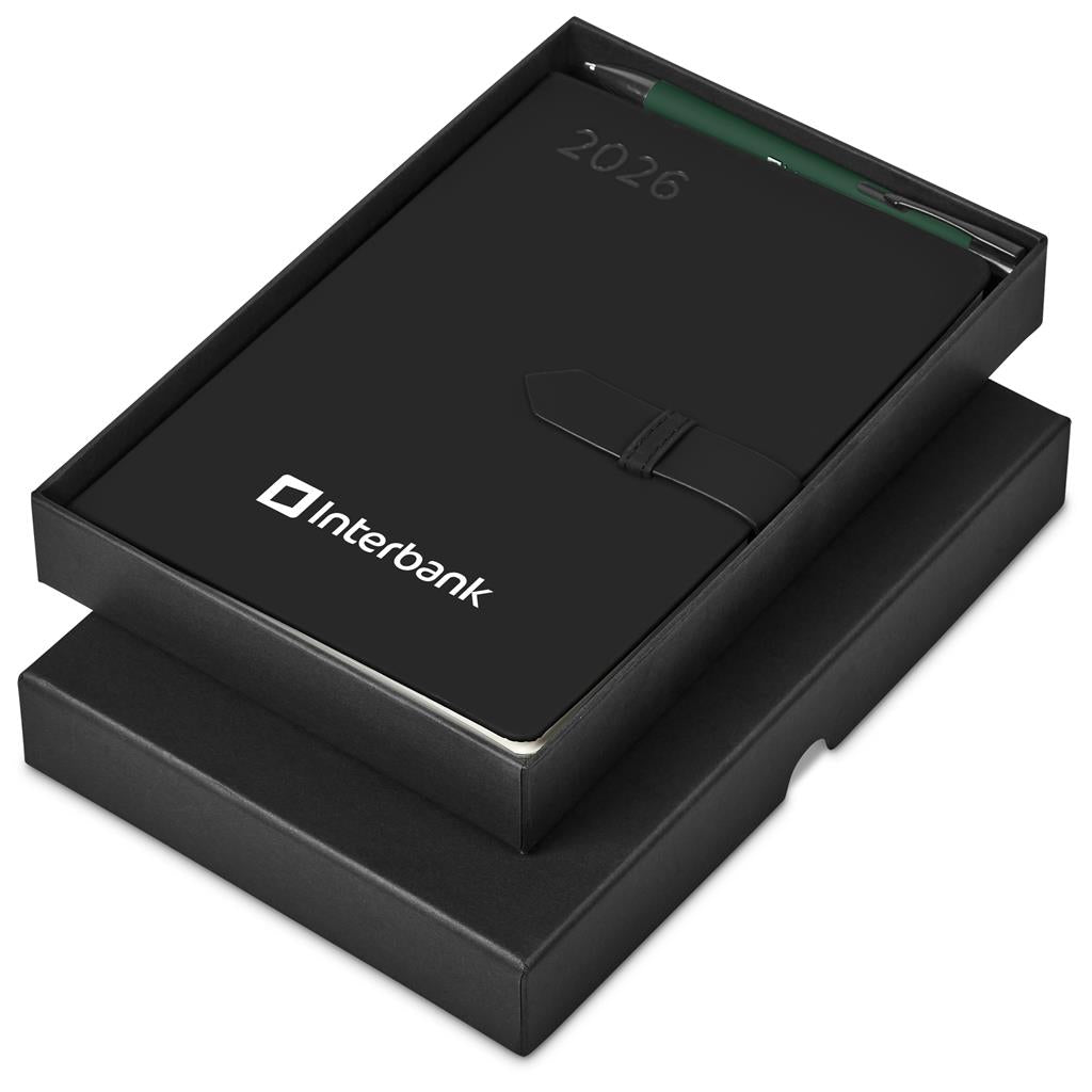 Altitude Enterprise A5 2026 Diary & Zeta Pen Set - Dark Green