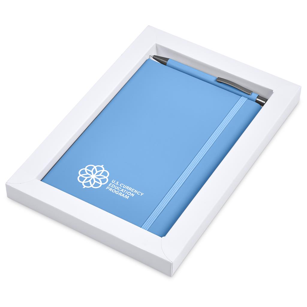 Hibiscus Notebook & Pen Set - Light Blue
