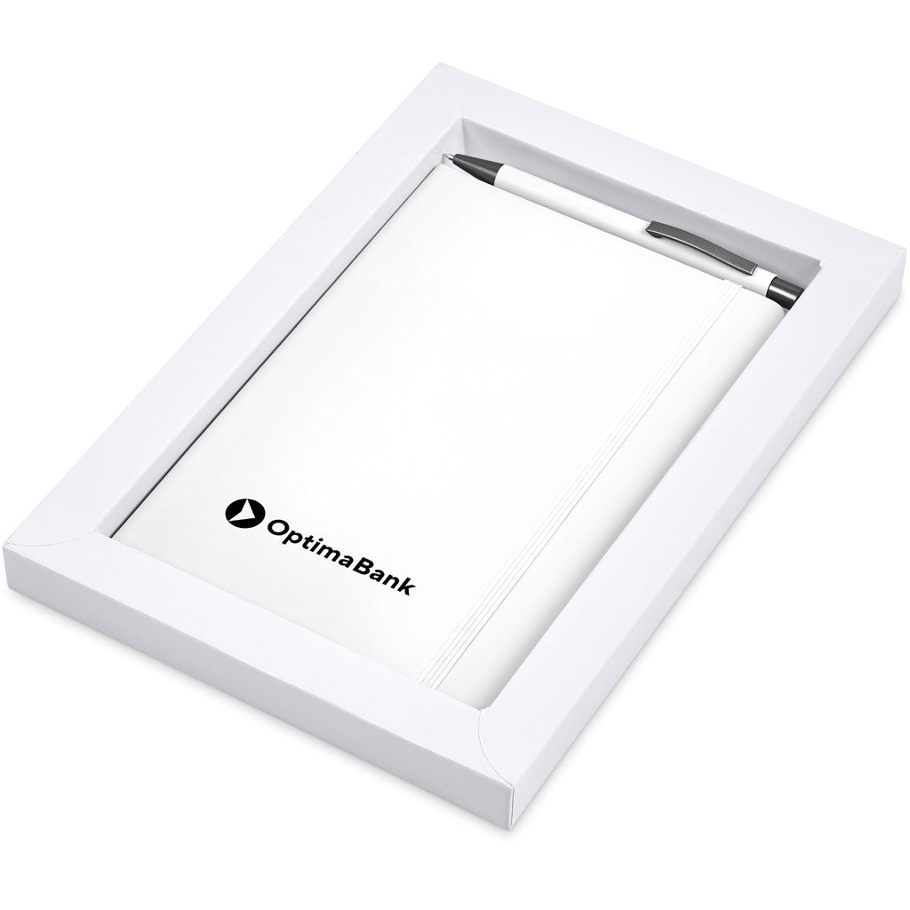 Hibiscus Notebook & Pen Set - Solid White