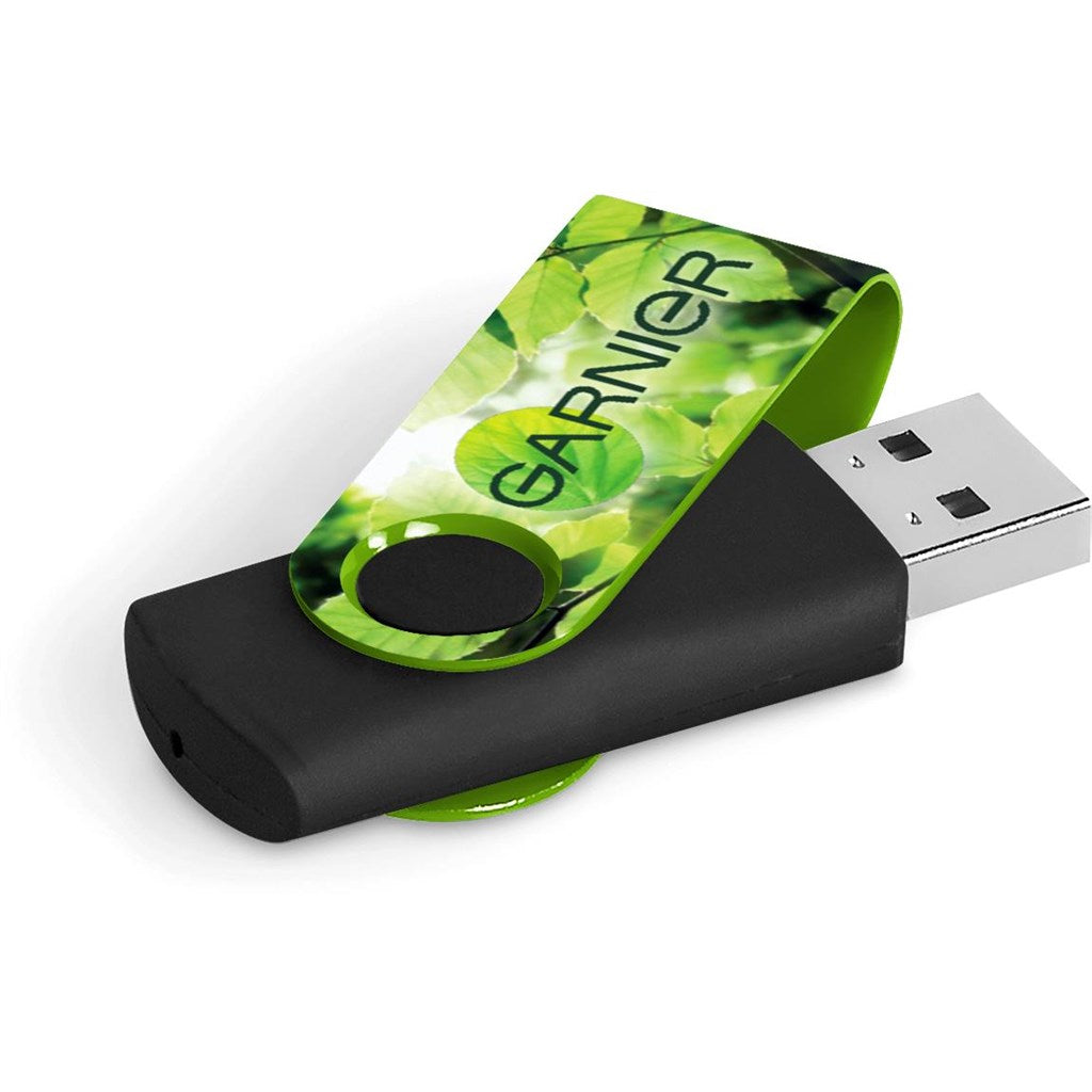 Axis Gyro Black Flash Drive - 32GB - Lime