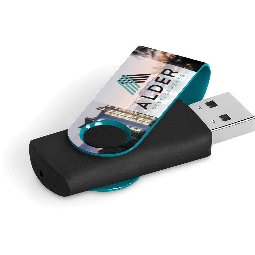 Axis Gyro Black Flash Drive - 32GB - Turquoise