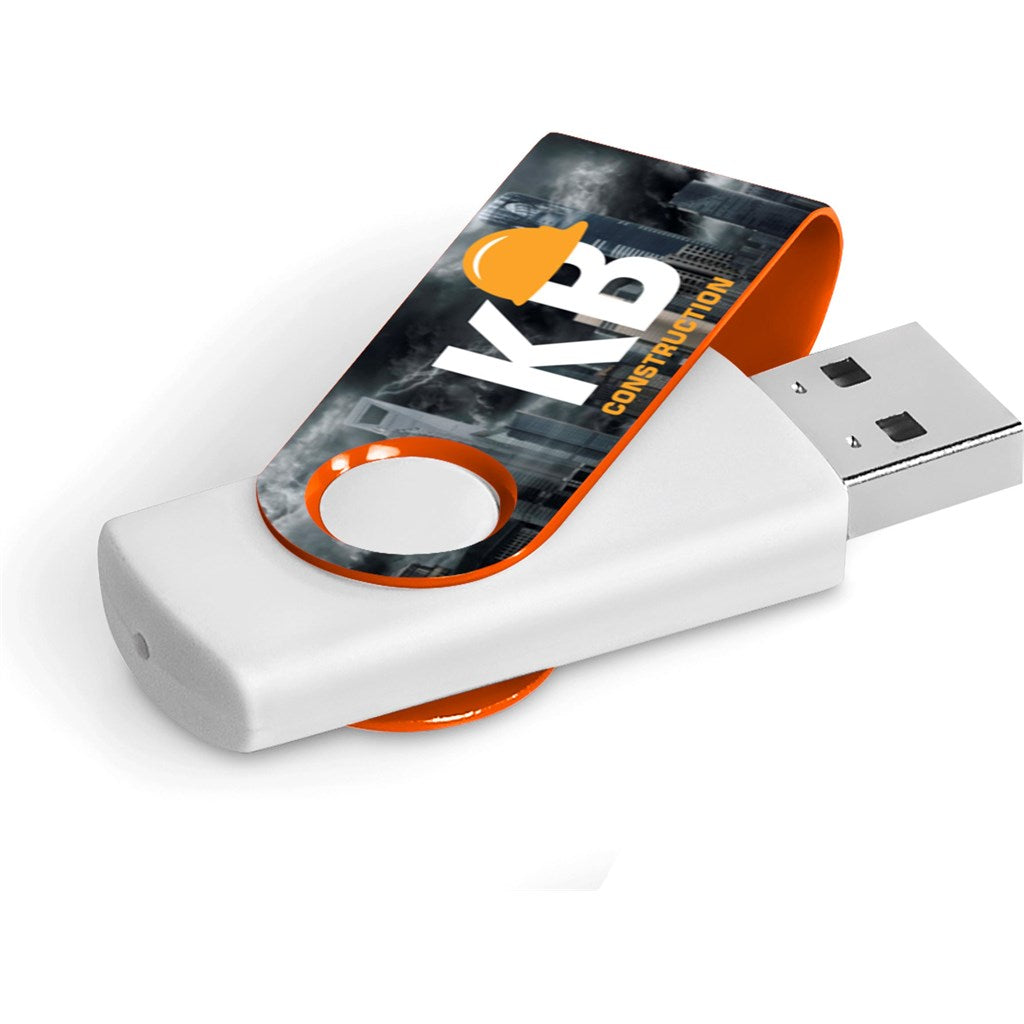 Axis Gyro White Flash Drive - 32GB - Orange