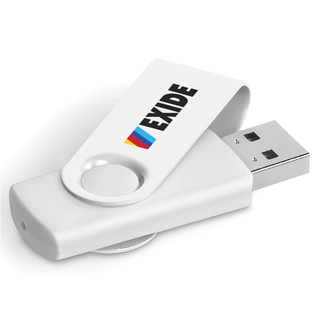 Axis Gyro White Flash Drive - 32GB - Solid White