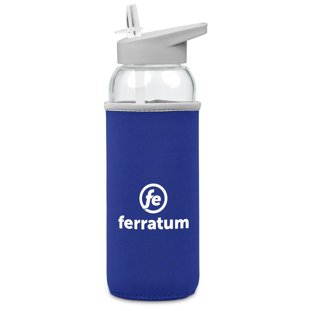 Kooshty Sipper Neo Glass Water Bottle – 850ml - Blue