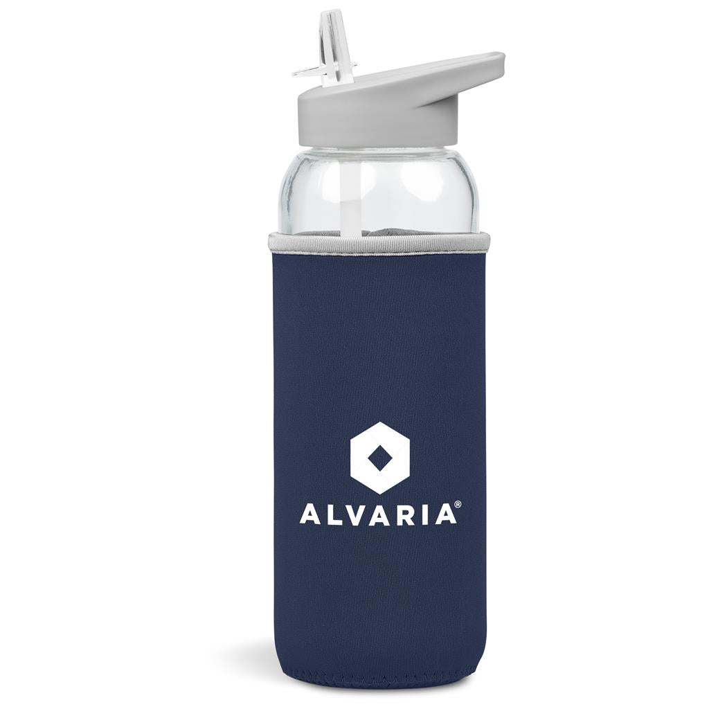 Kooshty Sipper Neo Glass Water Bottle – 850ml - Navy