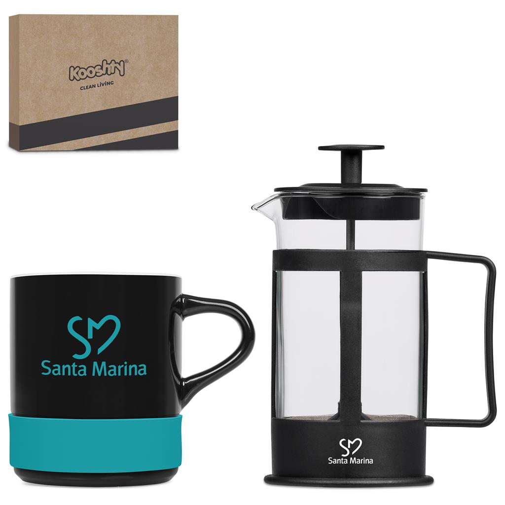 Kooshty Mixalot Black Koffee Set - Turquoise