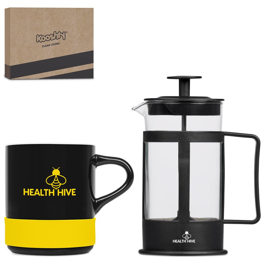Kooshty Mixalot Black Koffee Set - Yellow