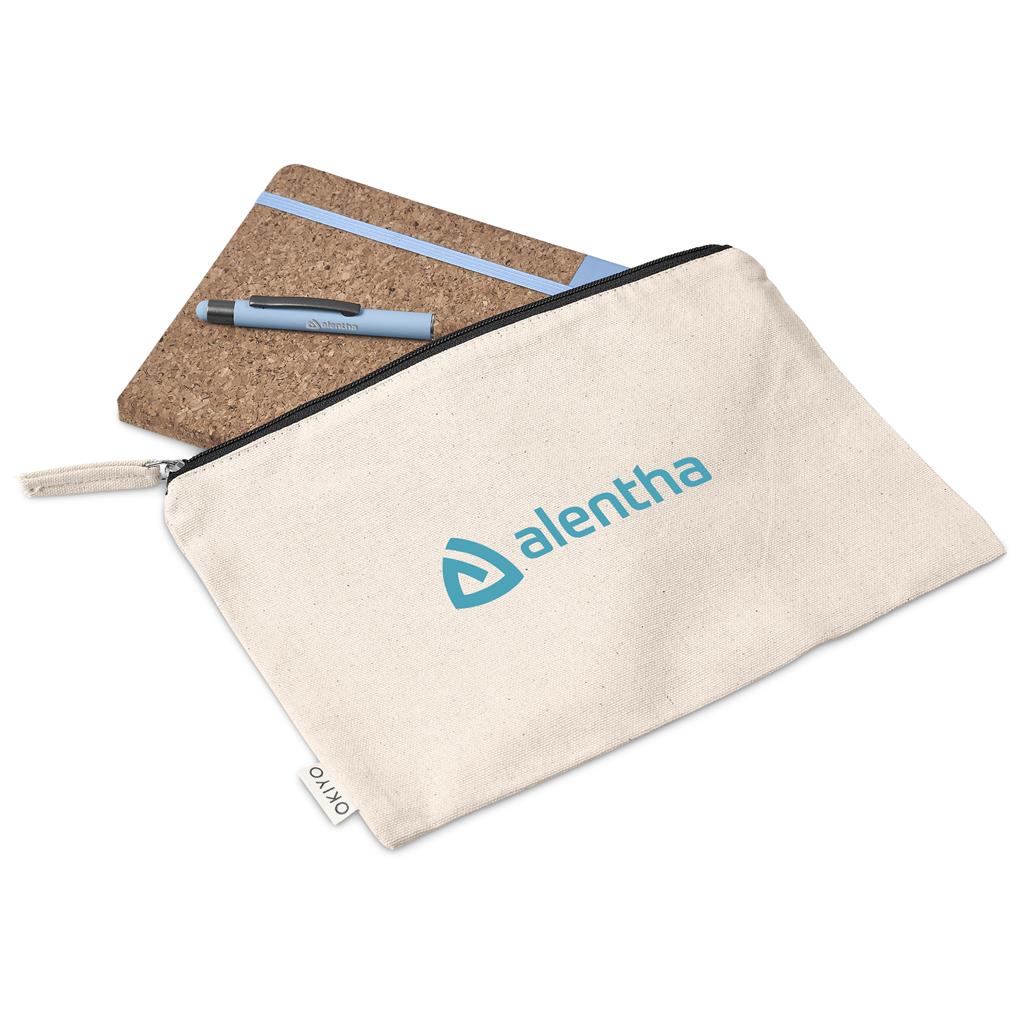 Okiyo Denki Cork Notebook & Pen Set - Light Turquoise