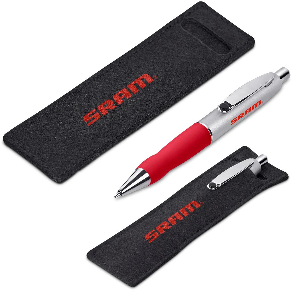 Altitude Turbo Tide Ball Pen in Felt Pouch - Red