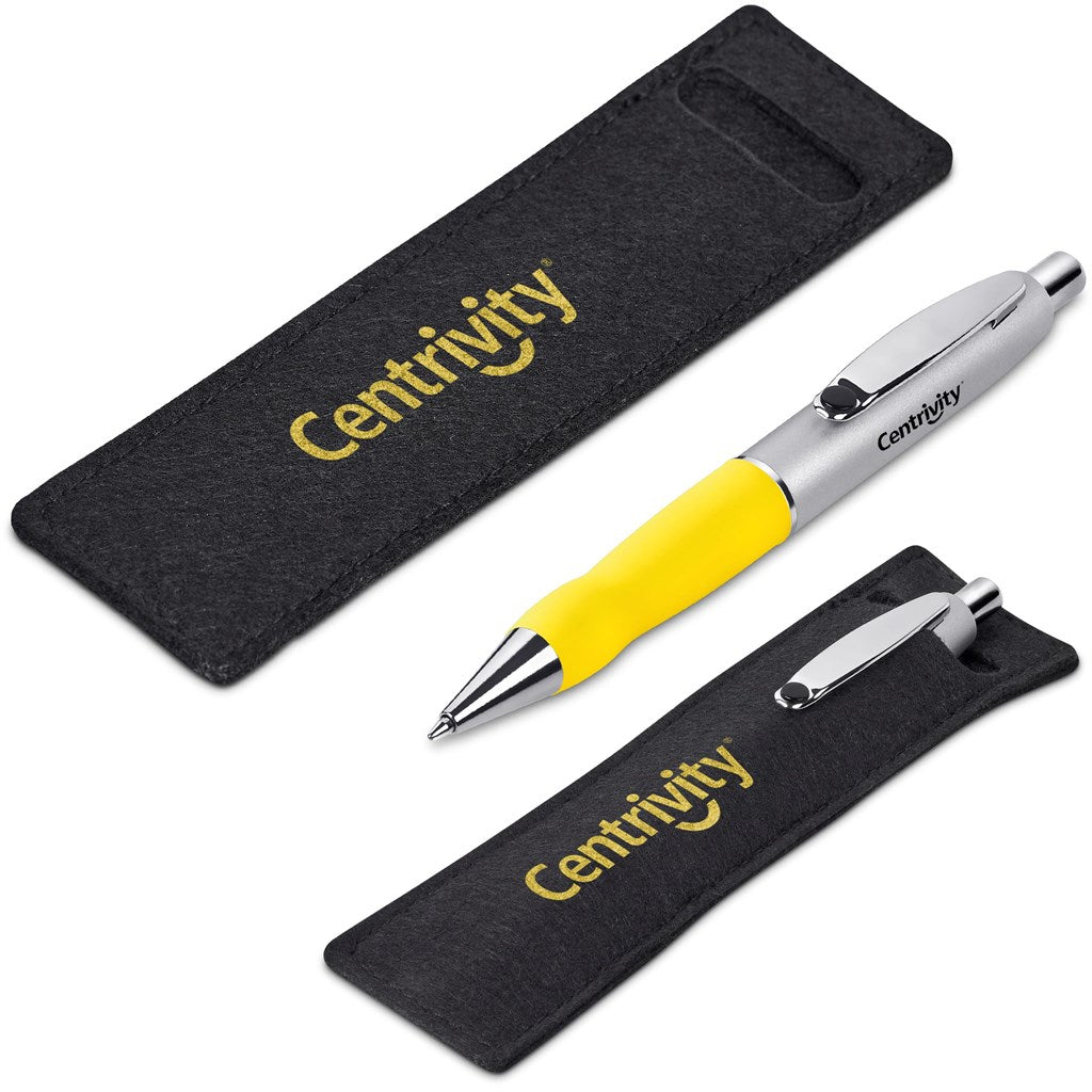 Altitude Turbo Tide Ball Pen in Felt Pouch - Yellow