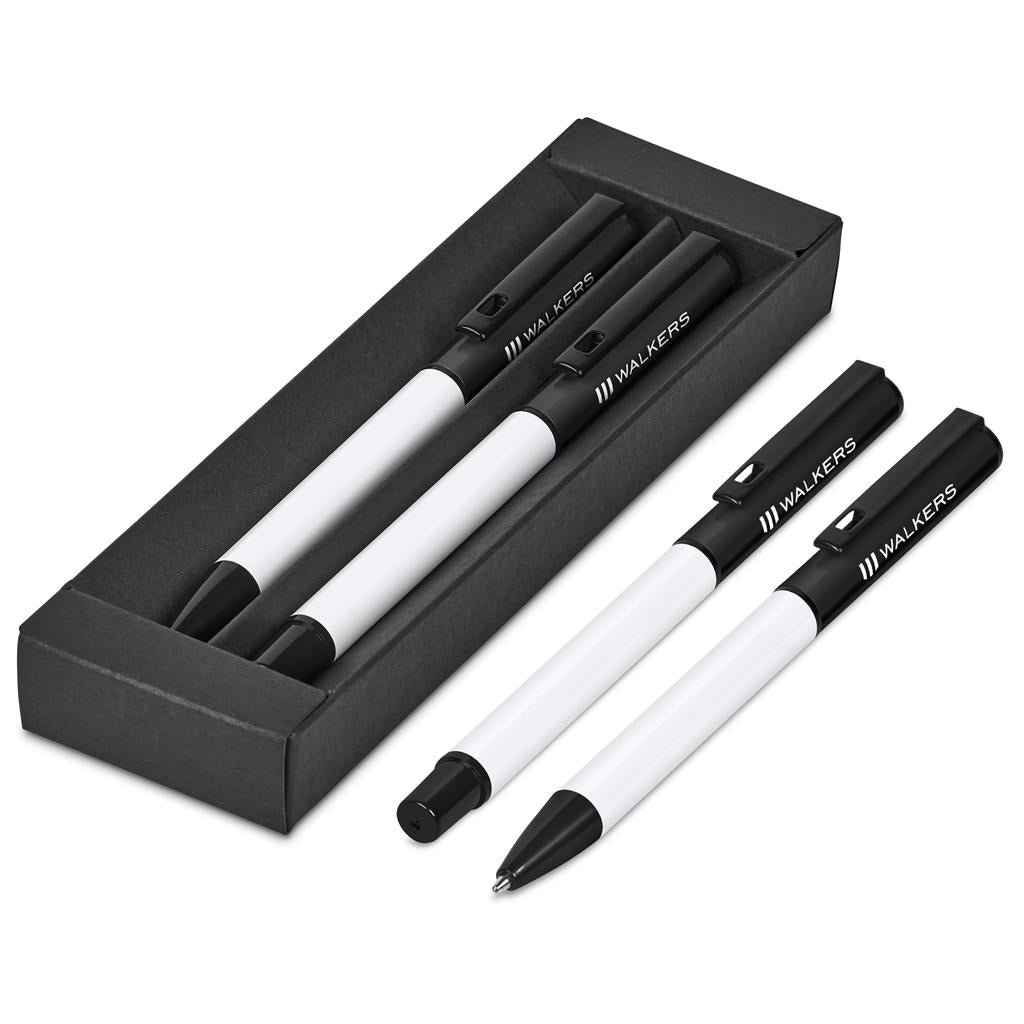 Altitude Stanza Ball Pen & Rollerball Set - Black