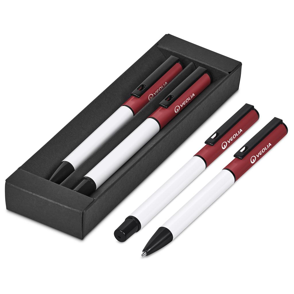 Altitude Stanza Ball Pen & Rollerball Set - Red