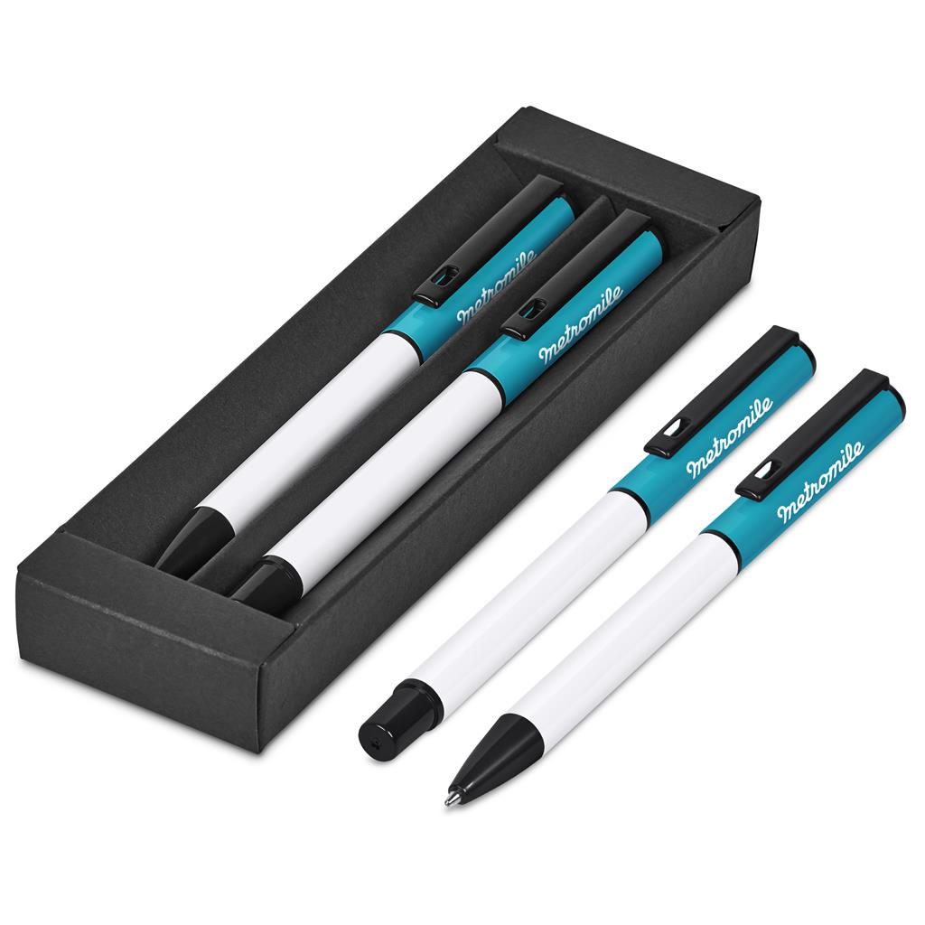 Altitude Stanza Ball Pen & Rollerball Set - Turquoise