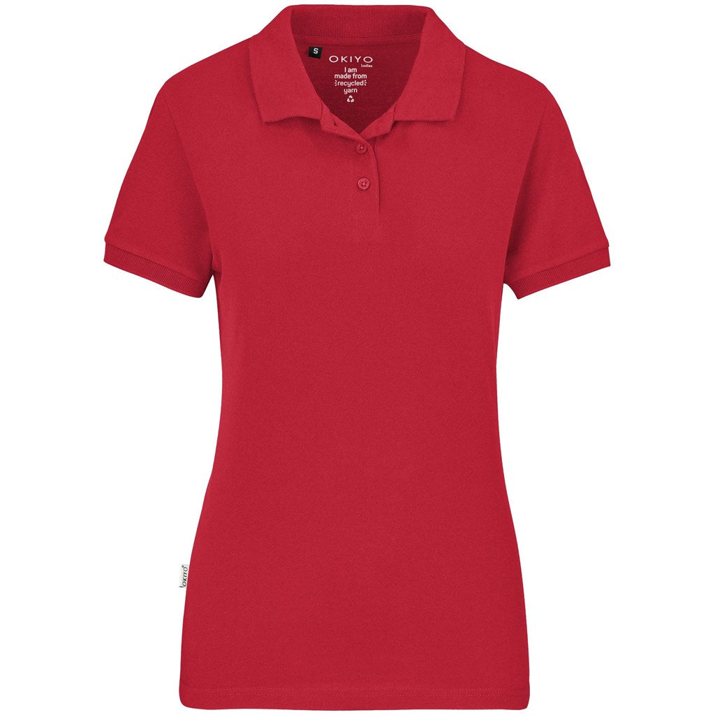 Ladies Okiyo Tenyo Recycled Golf Shirt - Red