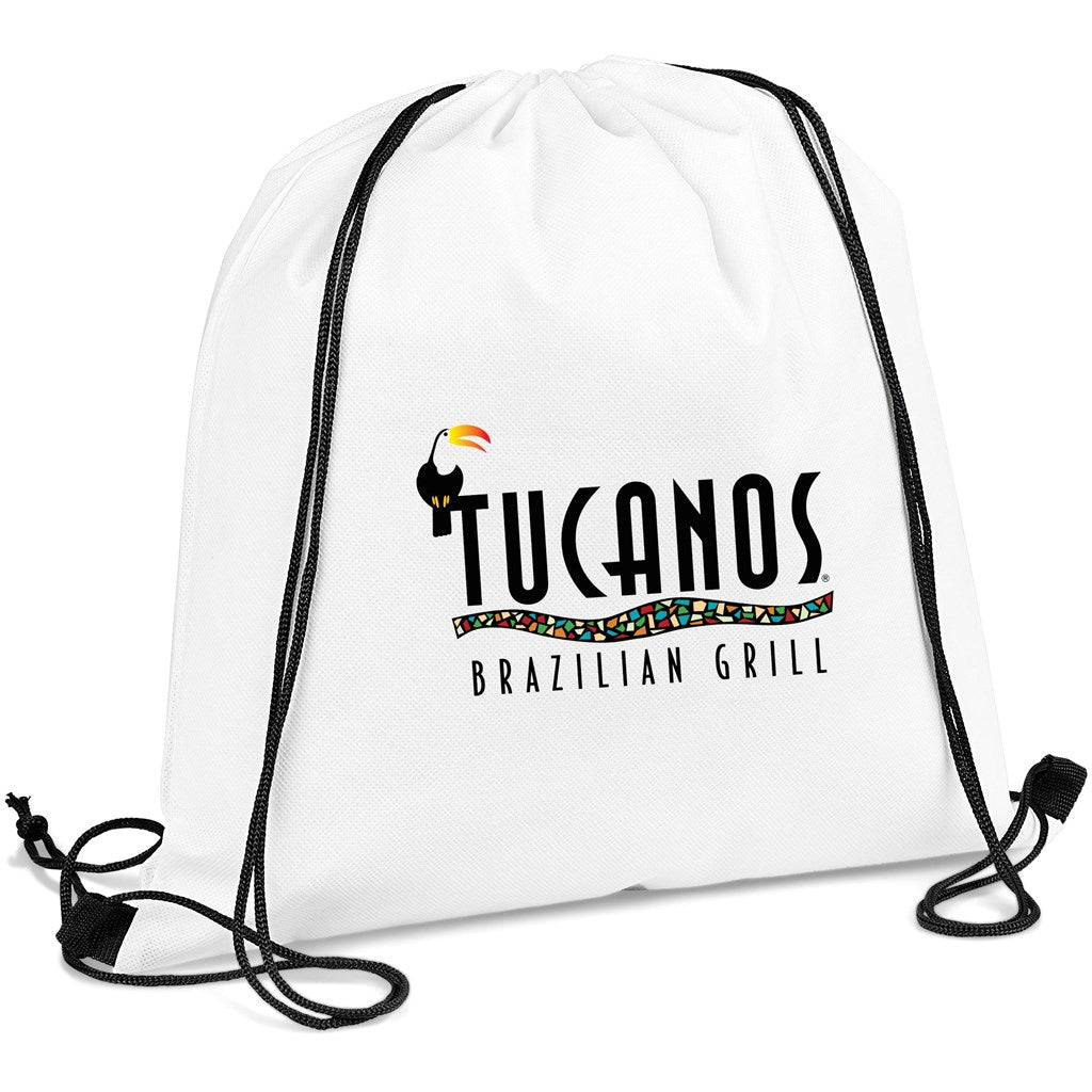 Altitude Whitefield Non-Woven Drawstring Bag - Solid White