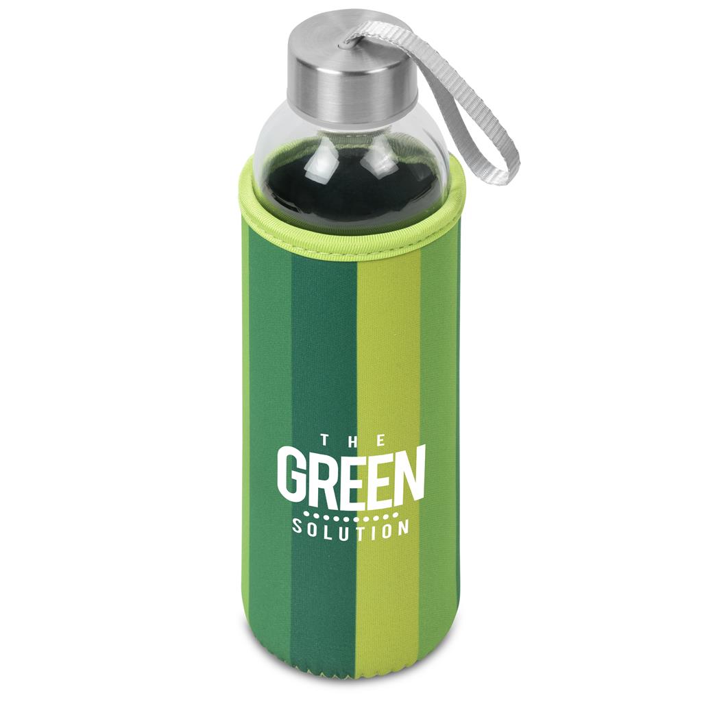 Kooshty Quirky Glass Water Bottle - 500ml - Lime