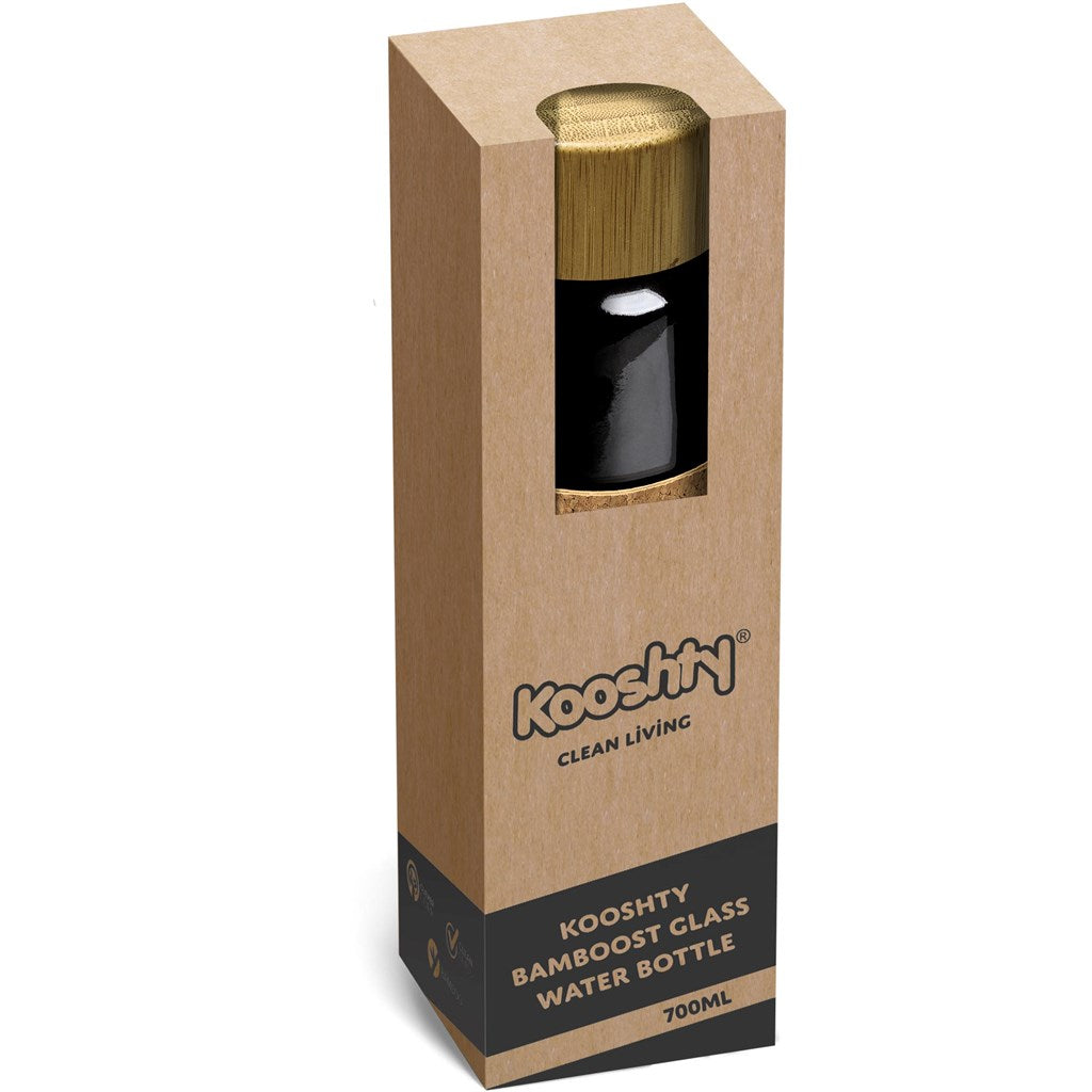 Kooshty Clear Bamboost Glass Water Bottle - 700ml