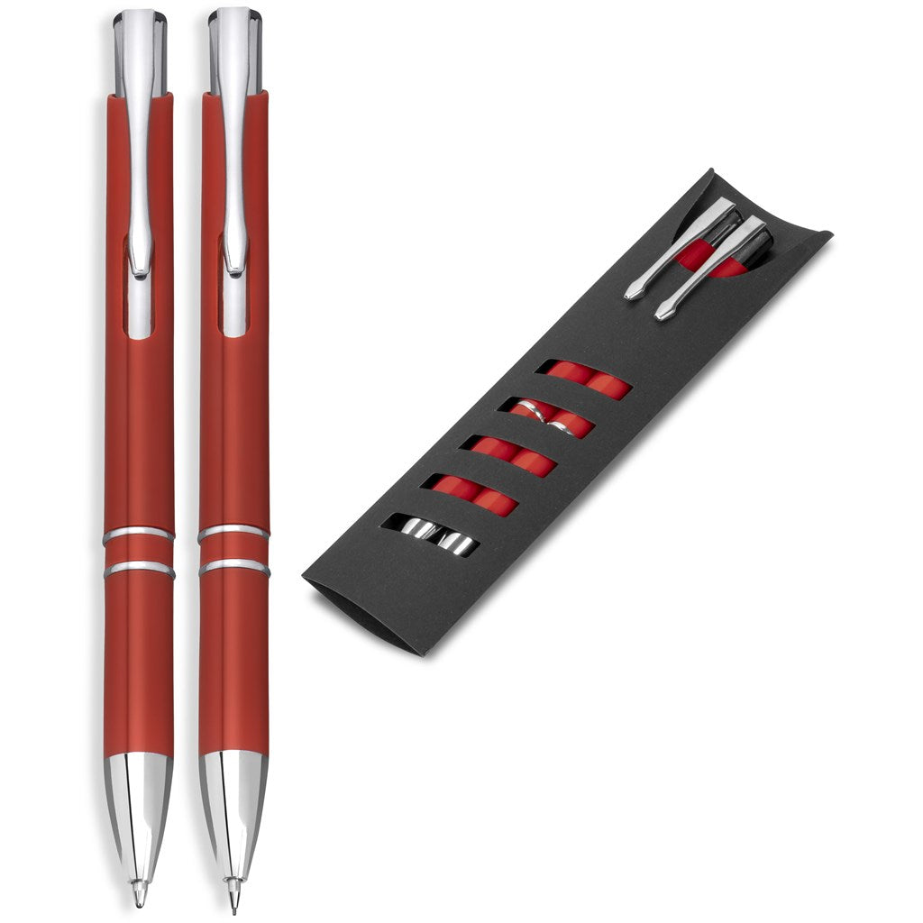 Electra Ball Pen & Pencil Set - Red